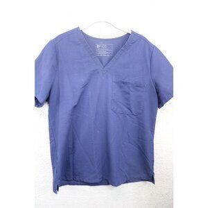 Figs Navy Blue Scrub Top-Size Large-PO #2453